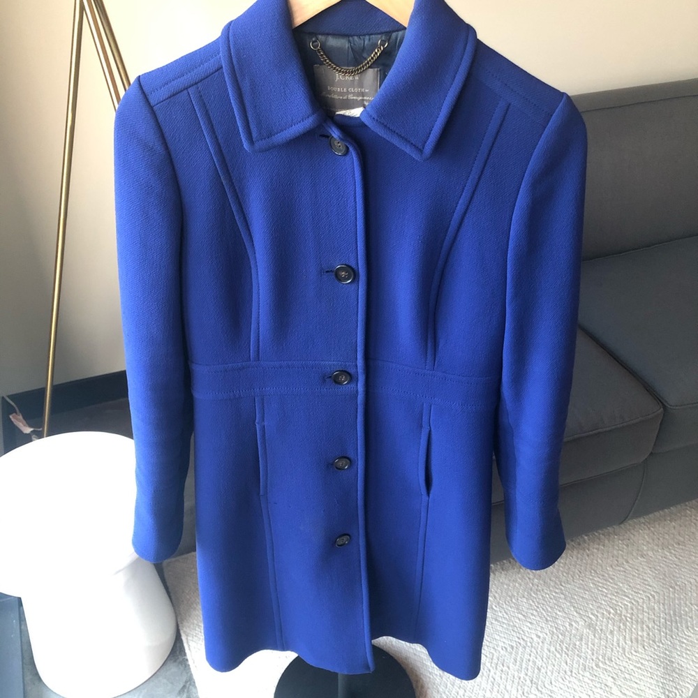 J Crew Lady Day Coat Blue Purple 4
